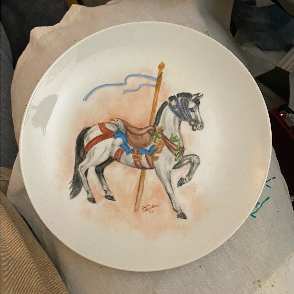 Painting on an 8” Plate by Aim Marks ‘90